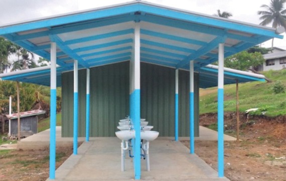 An accessible wash station at an inclusive education school in Papua New Guinea.