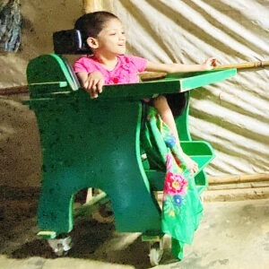 In the refugee camps of Cox's Bazar, Bangladesh, Harisa receives rehabilitation and ongoing treatment for cerebral palsy.